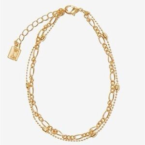 NEW DANNIJO Double Gold Anklet $140 Retail NIB NWT